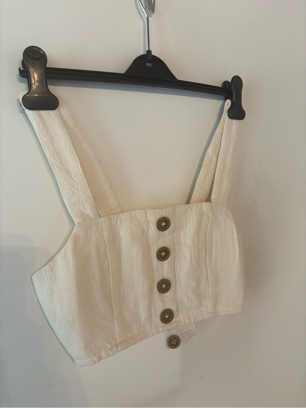 Show Me Your Mumu Adeline Crop Top Ivory XS/S NWT Button Front